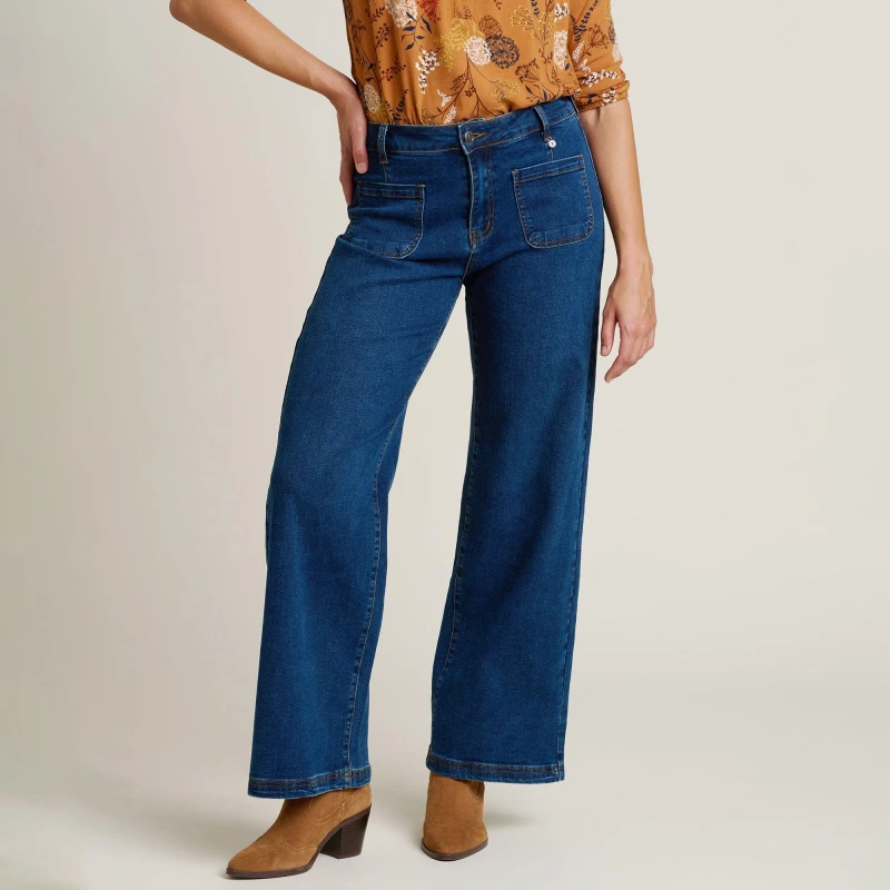 Image of Brakeburn Wide Straight Leg Jeans Blue