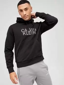 Image of Calvin Klein Distorted Logo Overhead Hoodie - Black Size M Men