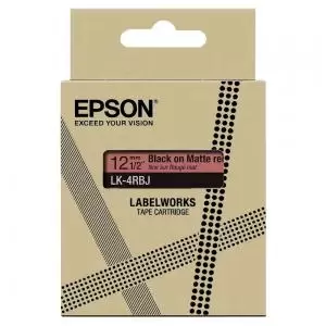 Image of Epson LK-4RBJ Black on Matte Red Tape Cartridge 12mm - C53S672071