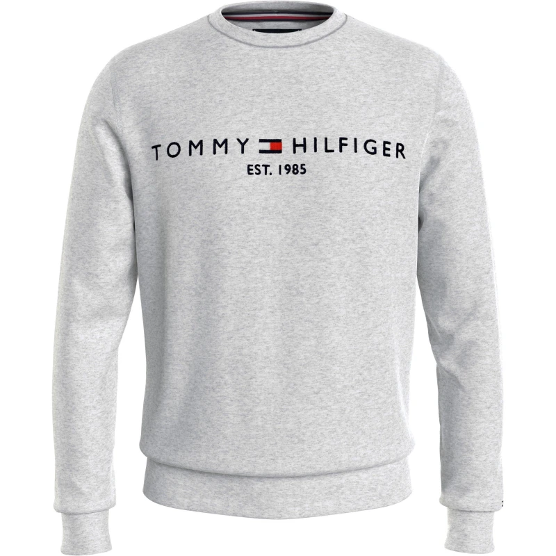 Image of Tommy Hilfiger Logo Crew Sweatshirt - Grey Grey S