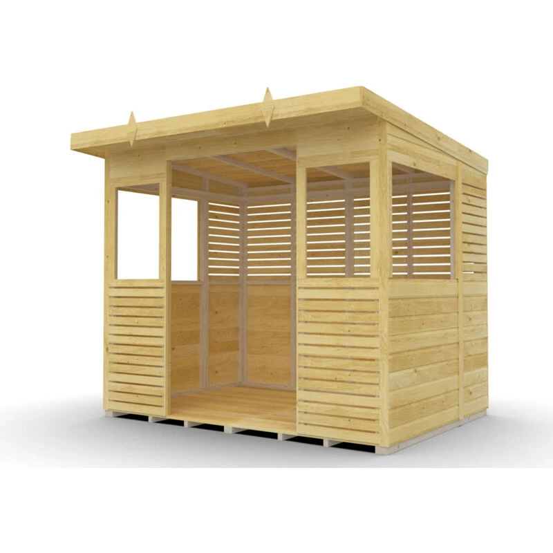 Image of DIY Sheds 8 x 6 BBQ/Outdoor Kitchen Shelter, Brown 8X6PBBQFF