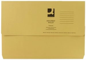Image of Q Connect Document Wallet Fc Yellow - 50 Pack