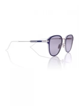 Image of Dior Sunglasses Silver Blue CD AL13.9 Oval sunglasses Silver