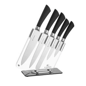 Image of Viners 6 Piece Clear Knife Block Set