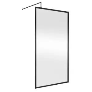 Image of Hudson Reed Full Outer Frame Wetroom Screen 1950x1100x8mm - Matt Black