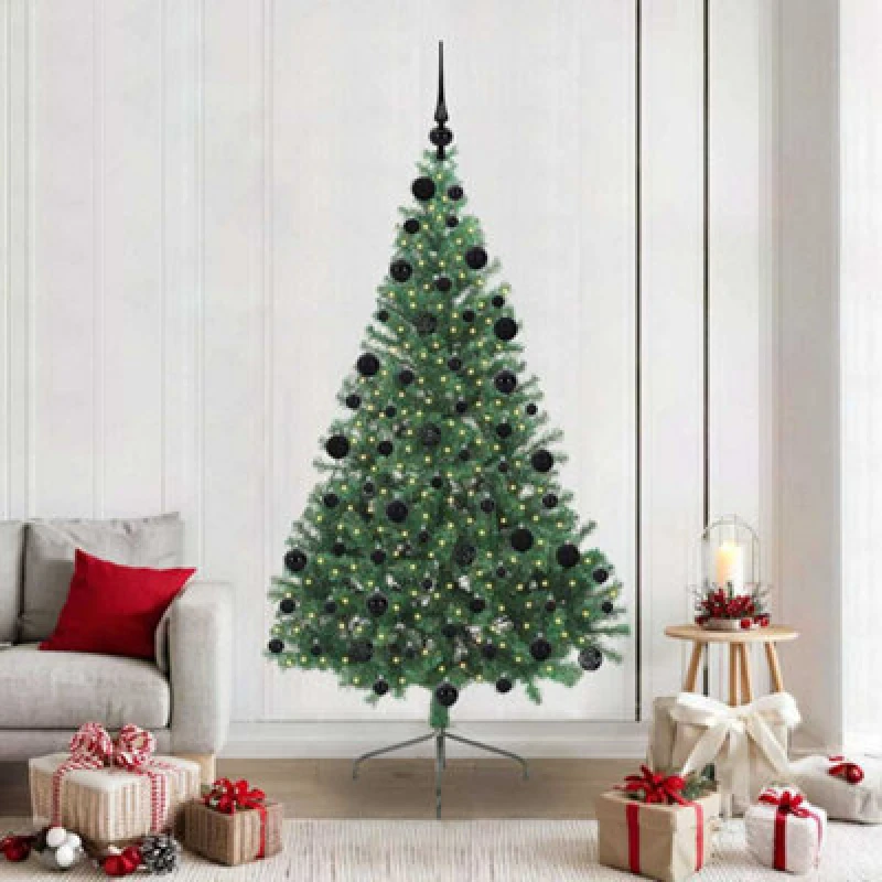Image of Vidaxl Artificial Pre-Lit Christmas Tree Green 210 Cm Pvc