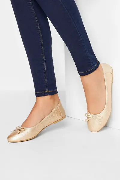 Image of Long Tall Sally Ballerina Pumps Gold