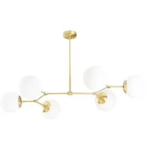 Image of Cristal Model 11 Deco 6-light Globe Pendant Lamp Golden