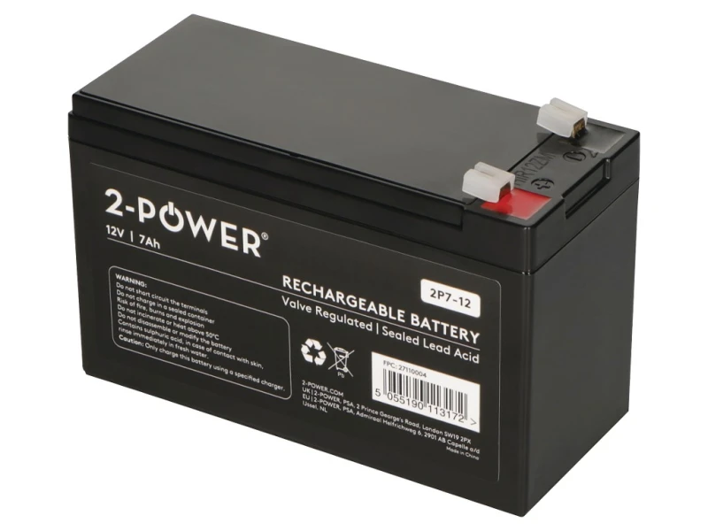 Image of 2-Power 2P7-12 UPS battery Sealed Lead Acid (VRLA) 12 V 7 Ah