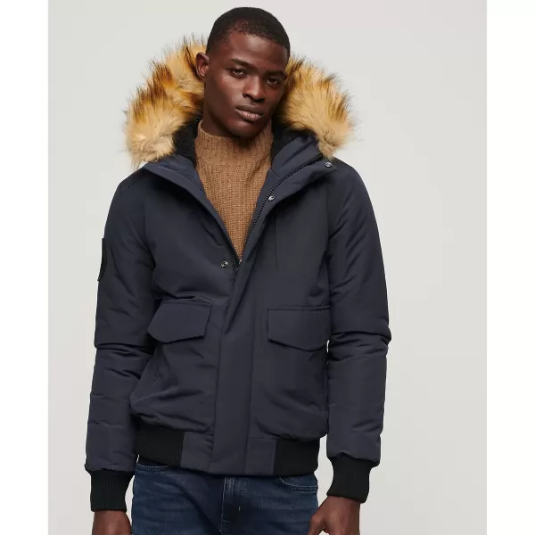 Image of Everest Padded Bomber Jacket with Faux Fur Trim Hood