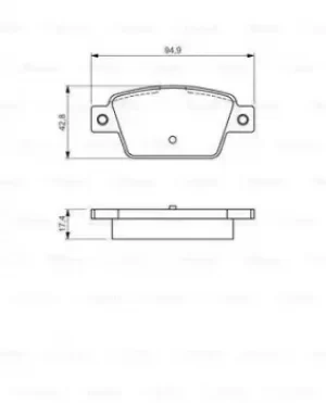 Image of Bosch 0986494536 Brake Pad Set Disc Brake Rear Axle