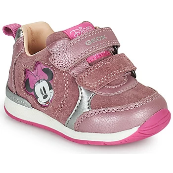 Image of Geox RISHO Girls Childrens Shoes Trainers in Pink - Sizes 2 toddler,3 toddler,4 toddler,4.5 toddler,5.5 toddler,6 toddler,7 toddler,7.5 toddler,8.5 to