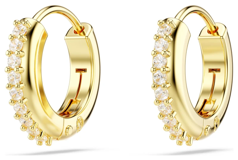 Image of Swarovski 5697228 Matrix Hoop Earrings White Crystals Gold- Jewellery