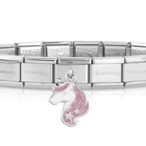 Image of Nomination Classic Silver Unicorn Pendant Charm Bracelet
