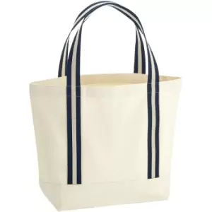 Image of Westford Mill EarthAware Organic Shoulder Bag (One Size) (Natural/Navy) - Natural/Navy