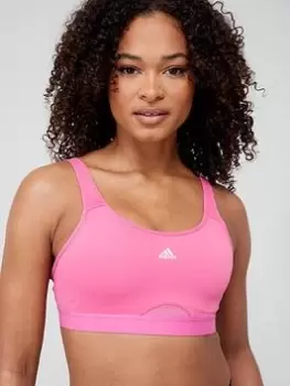 Image of adidas Train Hiit Sports Bra - High Support - Pink, Size L, Women