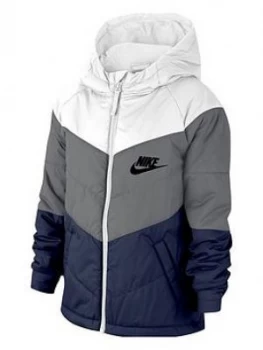 Image of Nike Older Childrens Filled Jacket - White/Grey