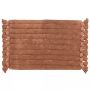 Image of Furn Tassel Ribbed Bath Mat (One Size) (Pecan)