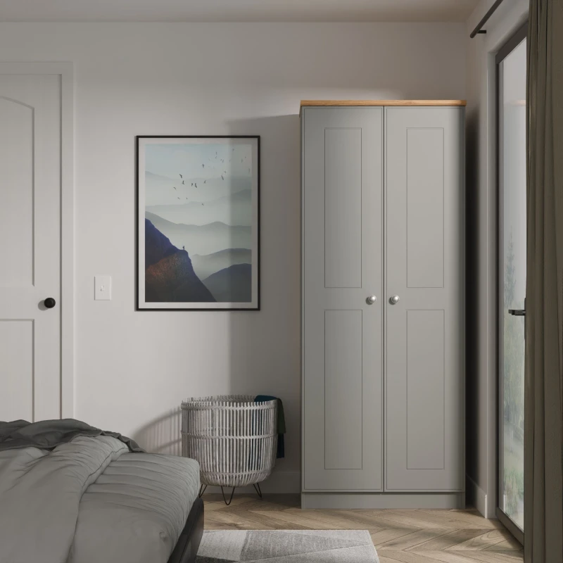 Image of Welcome Brooke 2 Door Wardrobe Grey - Welcome Grey NK91901