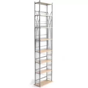 Image of Techstyle Dakota 140 DVD Bluray / 210 Cd Media Storage 7 Tier Tower Shelves Silver