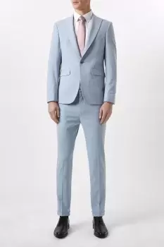 Image of Skinny Fit Pale Blue End On End Suit Jacket