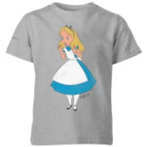Image of Disney Alice In Wonderland Surprised Alice Kids T-Shirt - Grey - 5-6 Years