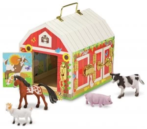 Image of Melissa Doug Wooden Latches Barn Playset.