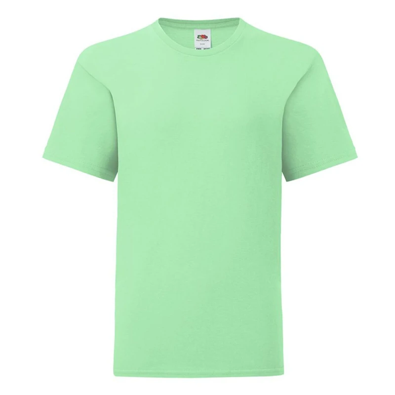 Image of Fruit of the Loom Basic T-Shirt in Green Size: 12-13 Years Green Unisex 12-13 Years