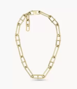 Image of Fossil Women Heritage D-Link Gold-Tone Stainless Steel Chain Necklace