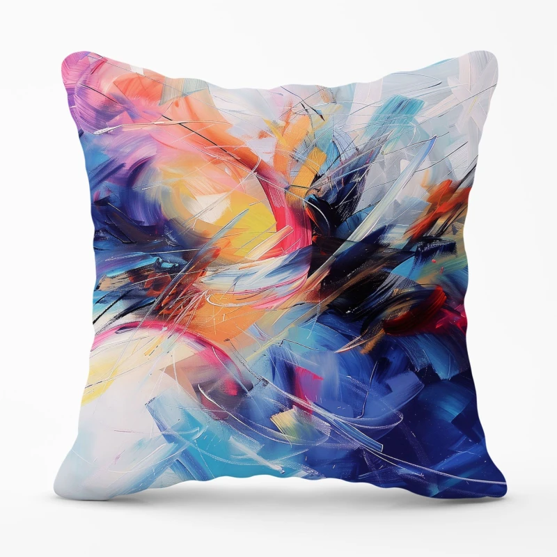 Image of Warren Reed - Designer Serene Explosion: Calm Amidst Colours Cushions Size: 60cm x 60cm Multicolor Unisex 60cm x 60 cm