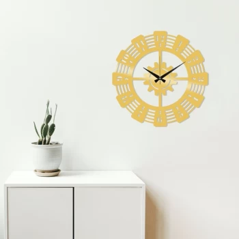 Image of Metal Wall Clock 22 - Gold Gold Decorative Metal Wall Clock