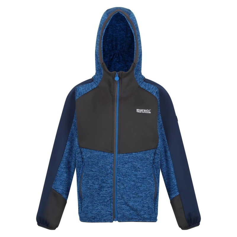Image of Kids' full zip hooded fleece Regatta Dissolver VI Bleu Male 7/8 ans