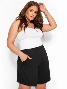 Image of Yours Jersey Shorts - Black, Size 18, Women