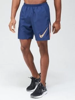 Image of Nike Running Graphic Shorts - Navy