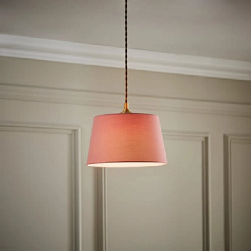 Image of ValueLights ValueLights Aspen Blush Pink Tapered Easy Fit Pendant Lamp Shade in Pale Pink Size: Small Pale Pink Small Unisex 5016529274094