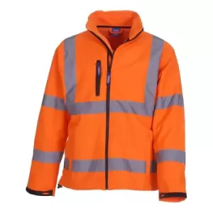 Image of Yoko Mens Hi-Vis Sofshell Jacket (Pack of 2) (M) (Hi Vis Orange)