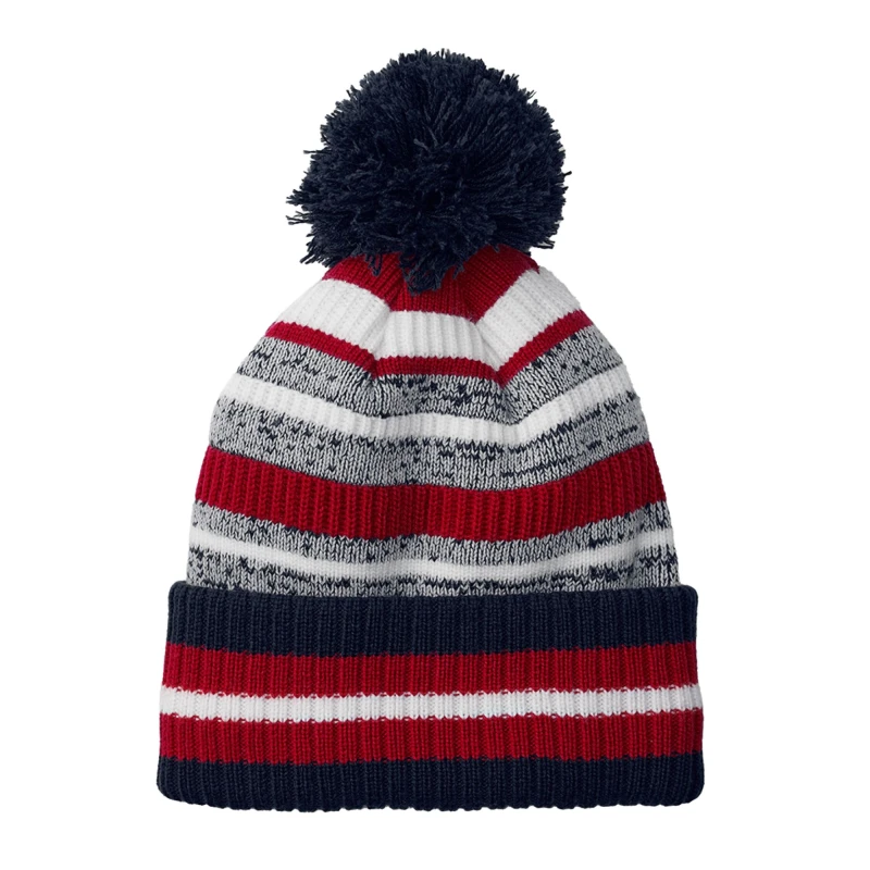 Image of Beechfield Mens Striped Beanie in Navy Navy Male One Size