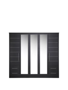 Image of Consort Liberty 5 Door 4 Drawer Mirrored Wardrobe