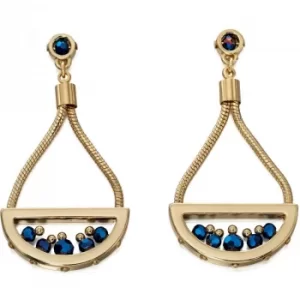 Image of Ladies Fiorelli PVD Gold plated Cobalt Coloured Beads Earrings