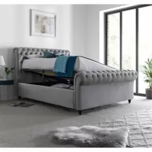 Image of Bedmaster Osborne Grey Velvet Chesterfield Ottoman Bed Double