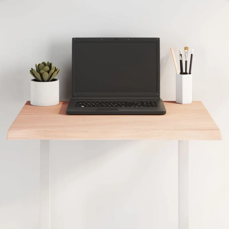 Image of Vidaxl Table Top 60X60X2cm Untreated Solid Wood Oak Live Edge, Brown 363869