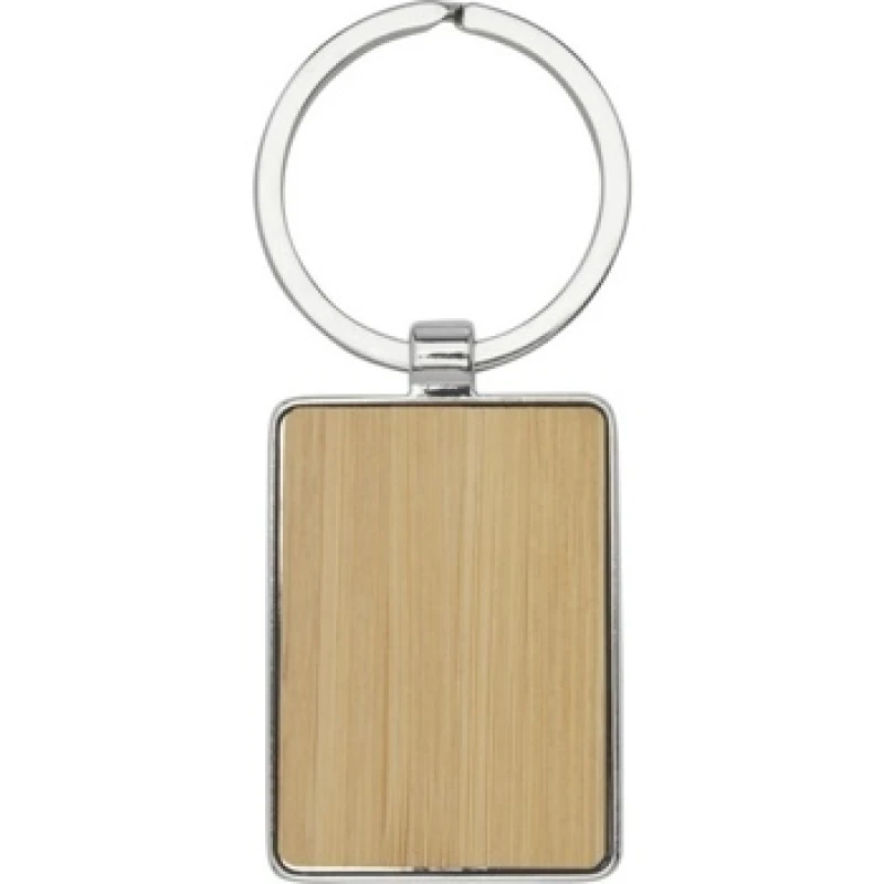 Image of Avenue Avenue Neta Rectangular Bamboo Keyring in Natural Natural One Size Unisex 5059958174740