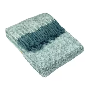 Image of Weaver Herringbone Throw Teal