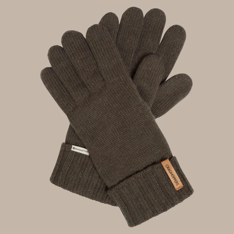 Image of Craghoppers Craghoppers National Trust Gaddings Knitted Glove in Khaki Size: Small/Large Khaki S/M Unisex 5063260085625