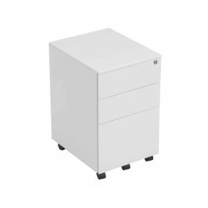 Image of TC Office Talos Steel 3 Drawer Mobile Pedestal with Filing Drawer, White