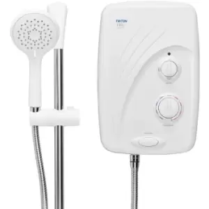 Image of Triton T80si Pumped Tank Fed White Electric Shower Replacement 8.5kW +Riser Rail