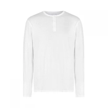 Image of AllSaints Figure Long Sleeve Henley - Optic White
