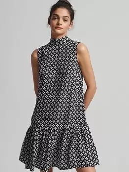 Image of Superdry Vintage Woven Mini Dress, Black, Size 14, Women