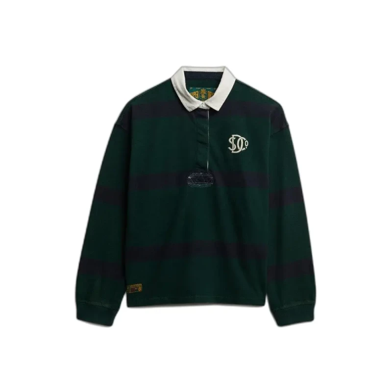 Image of Superdry Womens long-sleeve striped polo Superdry Heritage Vert Female S