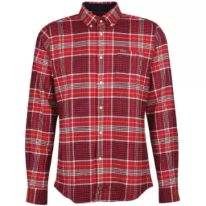 Image of Barbour Mens Jackson Tailored Fit Shirt Red Medium